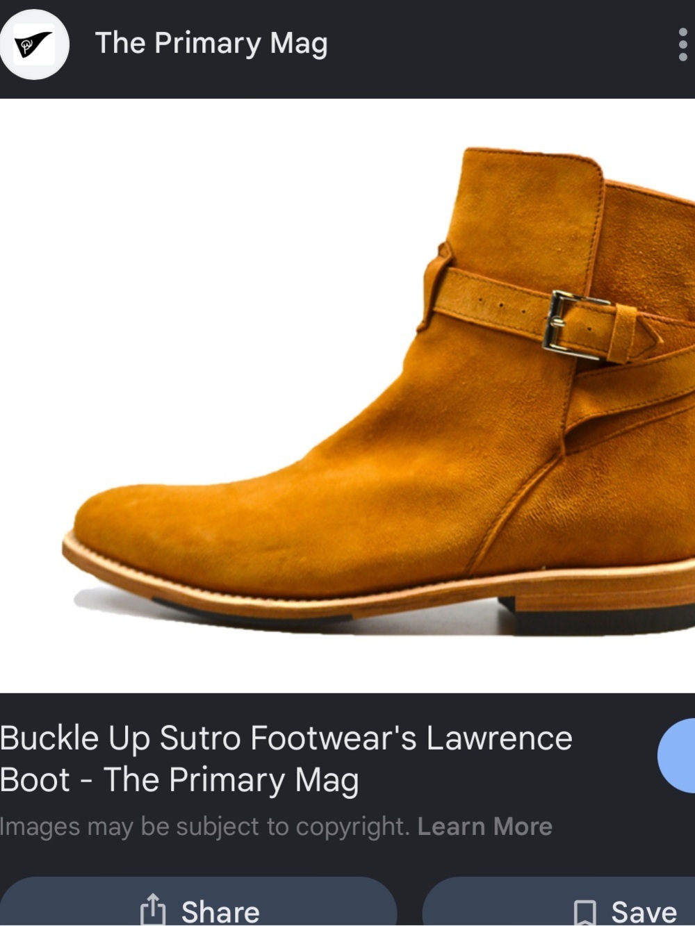 SUTRO Handmade Boots YSL Suede Buckle Chelsea Boot in Tan Sz 9.5